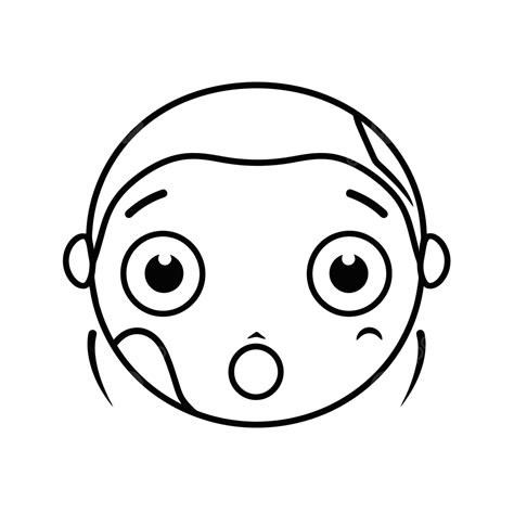 Drawn Face Of A Child Cartoon Outline Illustration Sketch Drawing ...