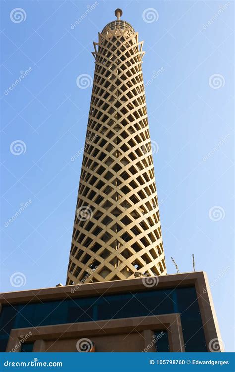 Cairo Tower stock photo. Image of night, egypt, light - 105798760