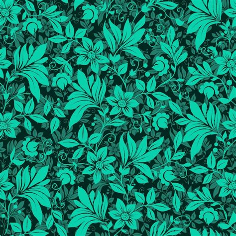 Free Vector | Green flowers pattern background