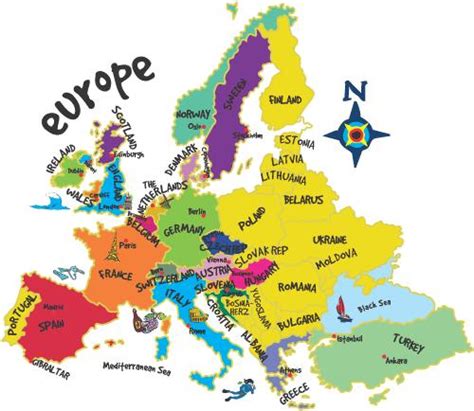 world map european countries