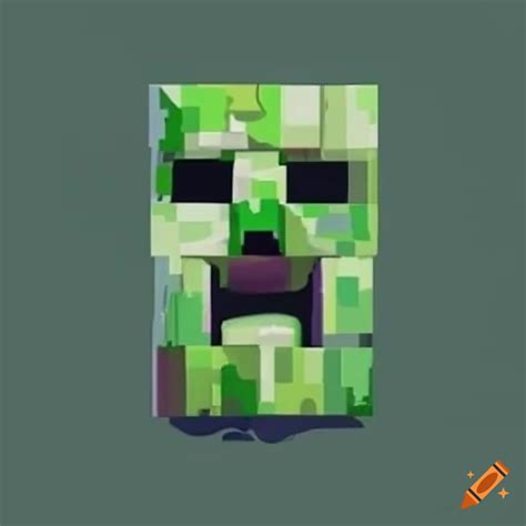 Pixel art of a creeper face on Craiyon