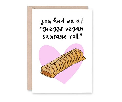 Greggs Vegan Sausage Roll Card Vegan Card Greggs Card - Etsy