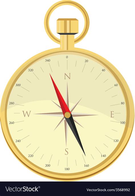 Golden compass Royalty Free Vector Image - VectorStock