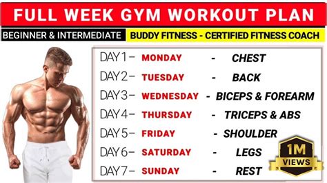 Best Workout Plan Full Week Gym Workout Plan Beginners Workout Plan ...