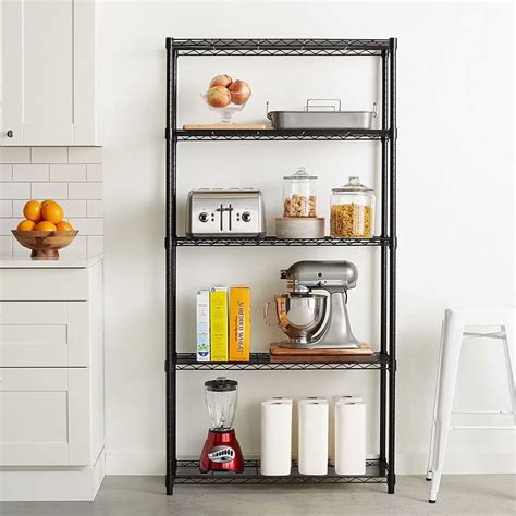 5 Shelf Wire Shelving Unit Garage Wire Shelf Metal Large Storage Shelves Heavy Duty -35.43 x 13. ...