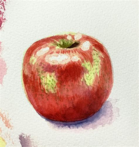 My first watercolour study of an apple, any advice, especially on how ...