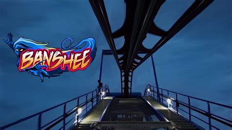 Banshee HD Night Ride Pivothead Front Seat On Ride POV & Review B&M Inverted Coaster Kings ...