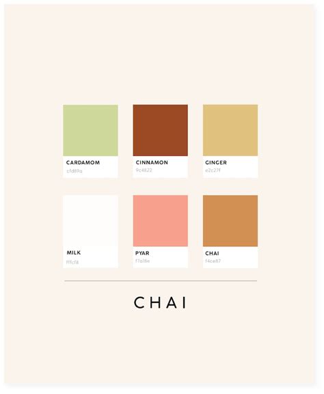 Chai Color Palette-art Print Chai Lovers Pantone Art | Etsy