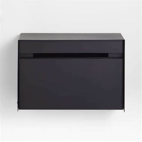 Black-Coated Modern Wall-Mount Mailbox + Reviews | Crate & Barrel