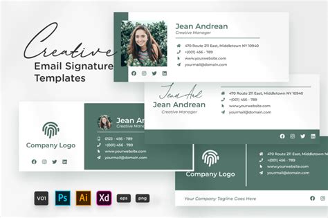 Creative Email Signature V01 by telllu on Envato Elements | Creative email signatures, Email ...