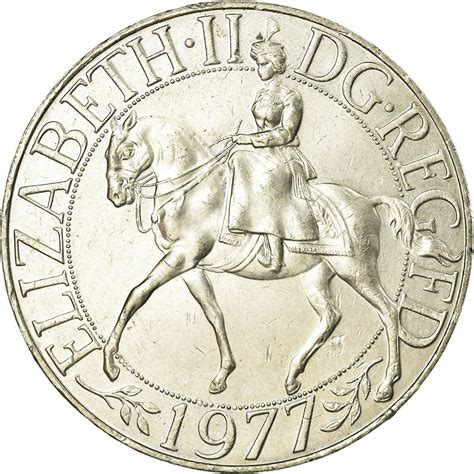 1977 Queen Elizabeth Ii Silver Jubilee Crown Coin Value 100% Originalused | boys.velvet.jp