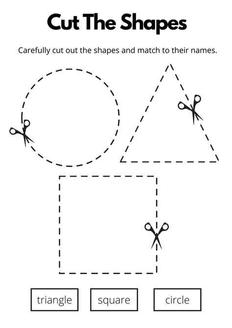 Cut The Shapes Motor Skills Activity sheet - Help My Kids Are Bored