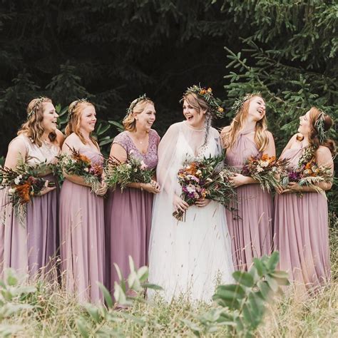 Real Birdy Grey Weddings | Birdy Grey mix-and-match mauve bridesmaid ...