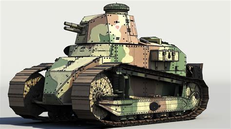 Renault FT17 French Light Tank 3D Model .fbx .ma .mb - CGTrader.com