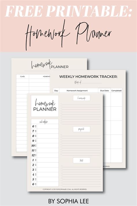 The BEST Homework Planner Every Student Needs (FREE PRINTABLE!) - By Sophia Lee