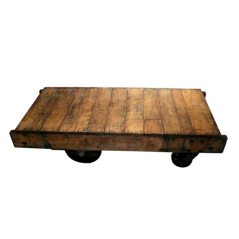 Wooden industrial cart with four metal wheels, Nutting Ind. at 1stDibs | industrial metal wheels