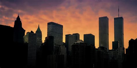 NYC Skyline Sunrise with Twin Towers Photograph by Joann Vitali - Fine Art America