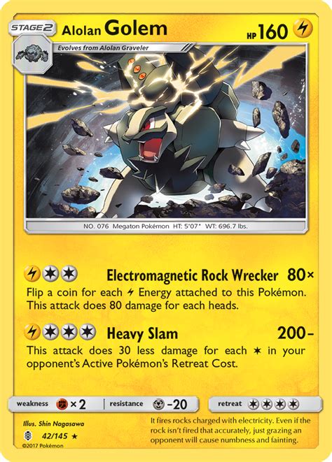 Alolan Golem 42 (Guardians Rising 2017) Pokemon Card