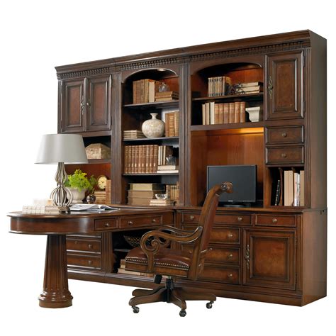 Hamilton Home European Renaissance II Office Wall Unit with Peninsula ...