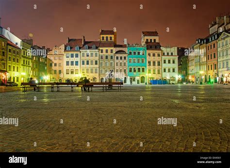 Old Town at night. Warsaw, Poland Stock Photo - Alamy