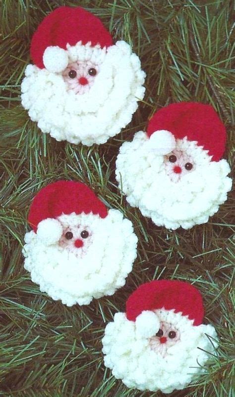 Vintage Crochet Pattern Santa Faces Father Christmas Face Christmas ...