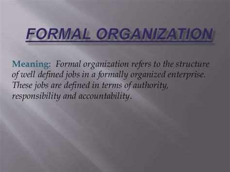 Formal and informal organisation