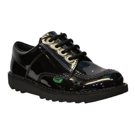 Kickers Kickers Kick Lo Core JF Junior Girls Patent Black (Z2) 1-13498 ...