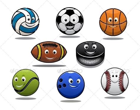 Cartoon Sports Balls | Sports balls, Sport poster design, Soccer funny