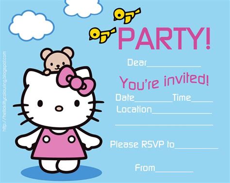 Free printable fill in the blanks template style Hello Kitty party ...