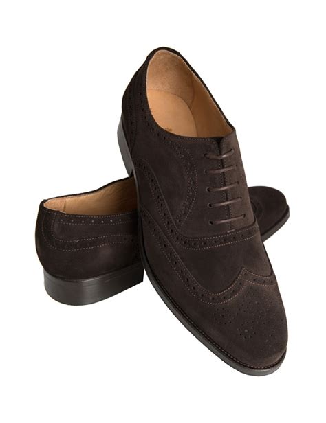 Men's Brown Suede Brogue | Hawes & Curtis