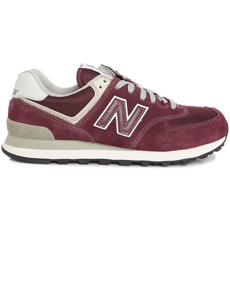 New Balance 574 Burgundy Mesh/suede Sneakers in Purple for Men ...