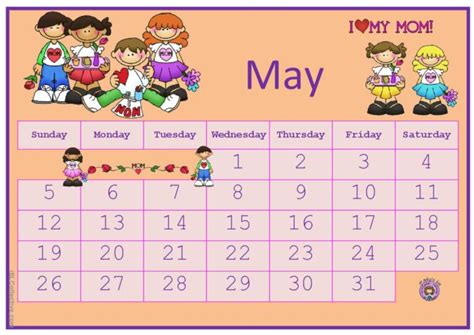 SCHOOL CALENDAR -MAY: English ESL worksheets pdf & doc