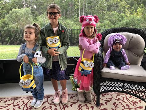 Despicable Me Costumes for Margo, Edith, Agnes, and Purple Minion
