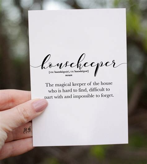 Housekeeper Thank You Card, Housekeeper Appreciation Gifts, Printable ...