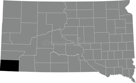 Location Map of the Fall River County of South Dakota, USA Stock Vector - Illustration of lines ...