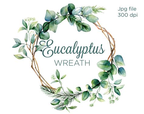 Excited to share the latest addition to my #etsy shop: Eucalyptus watercolor wreath, branches ...