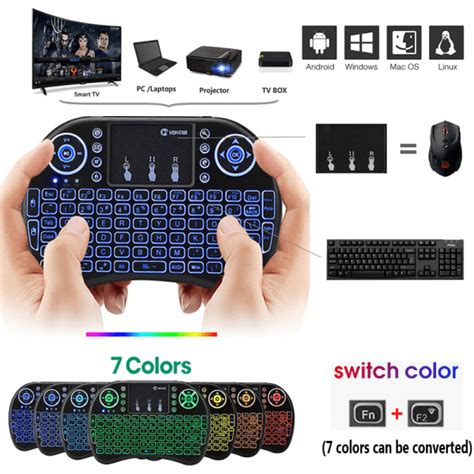 Mini bežična tastatura sa RGB LED svjetlom - Artis Shop