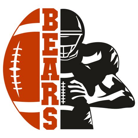 Chicago Bears Distressed Football Half Player SVG | Chicago Bears NFL Team Logo Vector File ...