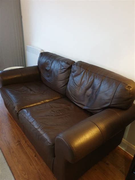 *FREE* IKEA dark brown leather 2 seater sofa | in Liverpool, Merseyside | Gumtree