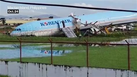 Watch Korean Air Plane Overshoots Runway in Philippines - Bloomberg