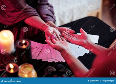 Fortune Teller Reading Palms Stock Photo - Image of predict, future: 256481568