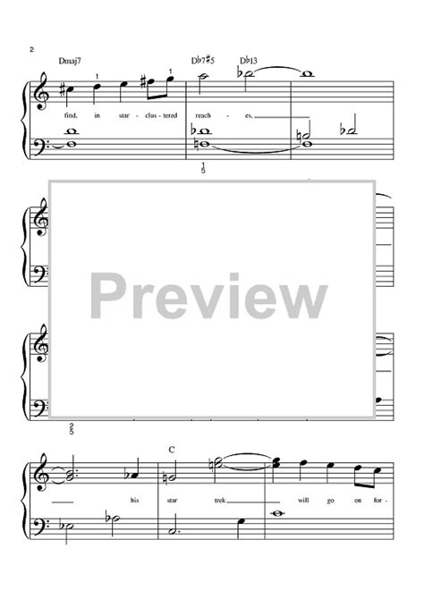 Theme from Star Trek" Sheet Music by Gene Roddenberry for Big Note ...