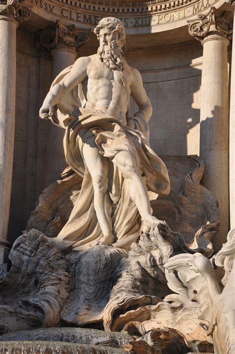 Neptune is the god of the seas represented in the Trevi fountain ...