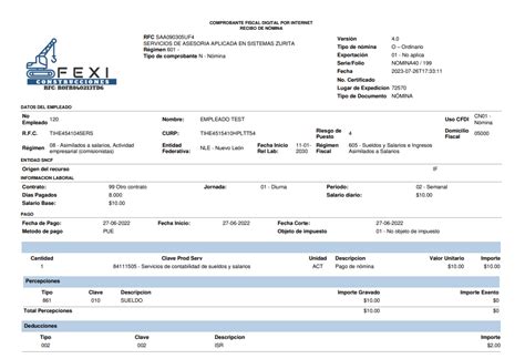 Recibos de Nómina - Facturación electrónica CFDI