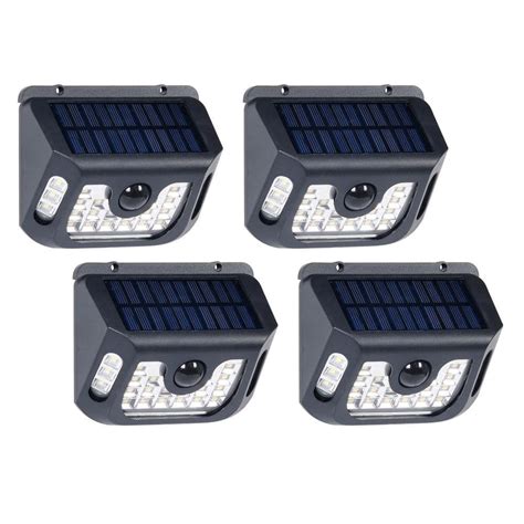 Westinghouse 5-Watt Equivalent Integrated LED Solar Motion Activated Wall-Pack Light (4-Pack ...