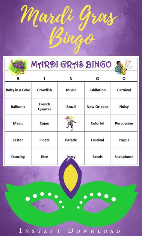 Fun party game for any Mardi Gras party. #mardigras #ad #instantdownload