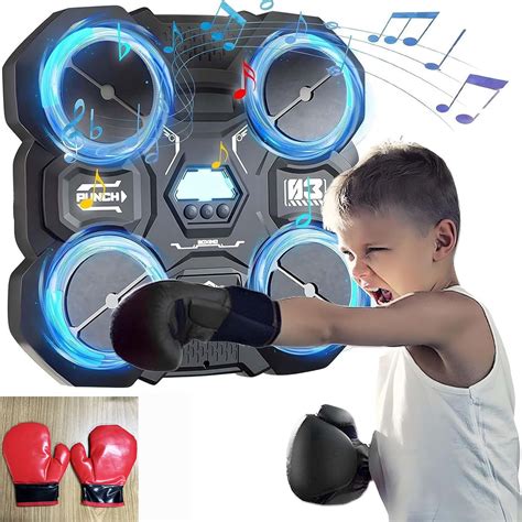 Music Boxing Machinewith 1Pairs of Gloves, Boxbollen Game, Smart Bluetooth Music Boxing Parent ...