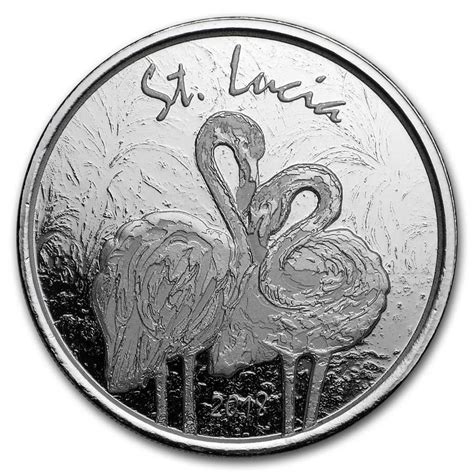 2018 St. Lucia 1 Ounce Flamingo EC8 .999 Proof-Like Silver Coin | Saint kitts and nevis, Lucia ...