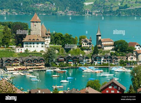 Spiez Castle and Lake Thun, Switzerland Stock Photo: 62067956 - Alamy