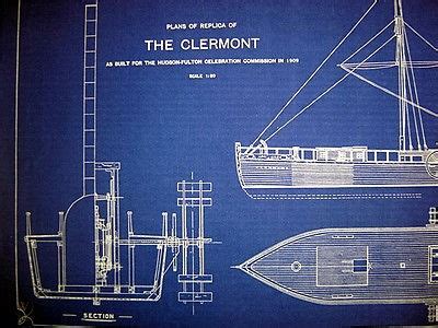 Robert Fultons Steamboat “Clermont” 1807 Blueprint Plan 16x35 (234 ...